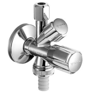 Schell Comfort combi hoekstopkraan 1/2 x 3/4 x 10 mm - chroom - met terugslagklep en aansluiting (vaat)wasmachine