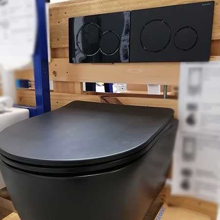 PACK ALL-IN Geberit Systemfix UP320 zwart | duwplaat zwart mat - Afbeelding 5
